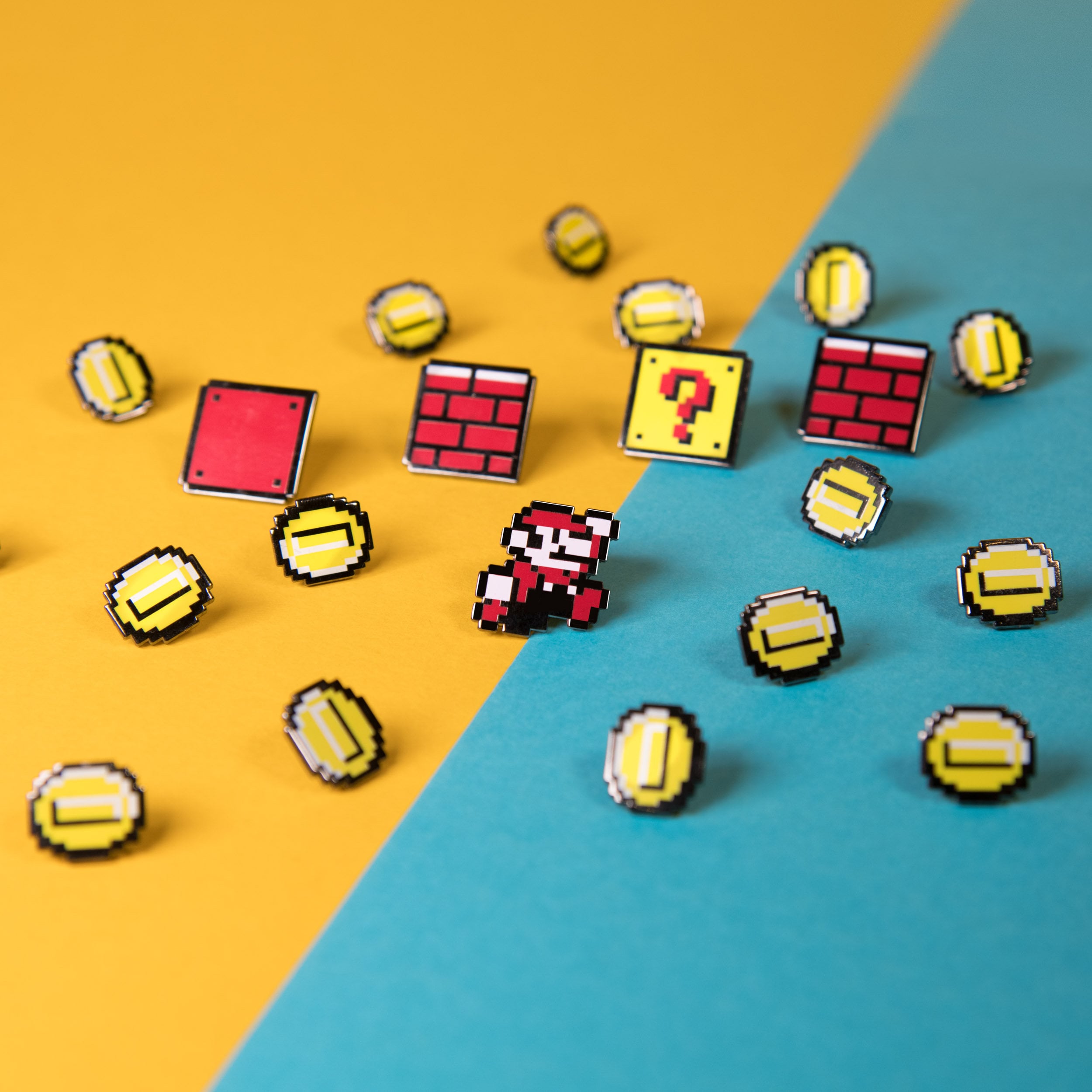 Pixel Mario Enamel Pins