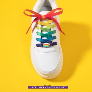 Rainbow Pride Shoelaces Subtle LGBT Pride Accessory Gradient Pride Flag Lace Lock Sneaker Charm Gay Lesbian Bisexual Queer Gift Present image 6