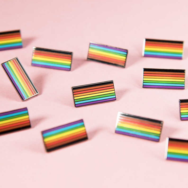 Progress Pride Flag Pin Enamel Badge Rainbow Inclusive Gay LGBT Equality Diversity Lesbian Bisexual Trans Asexual Queer Sex Education Ola image 8