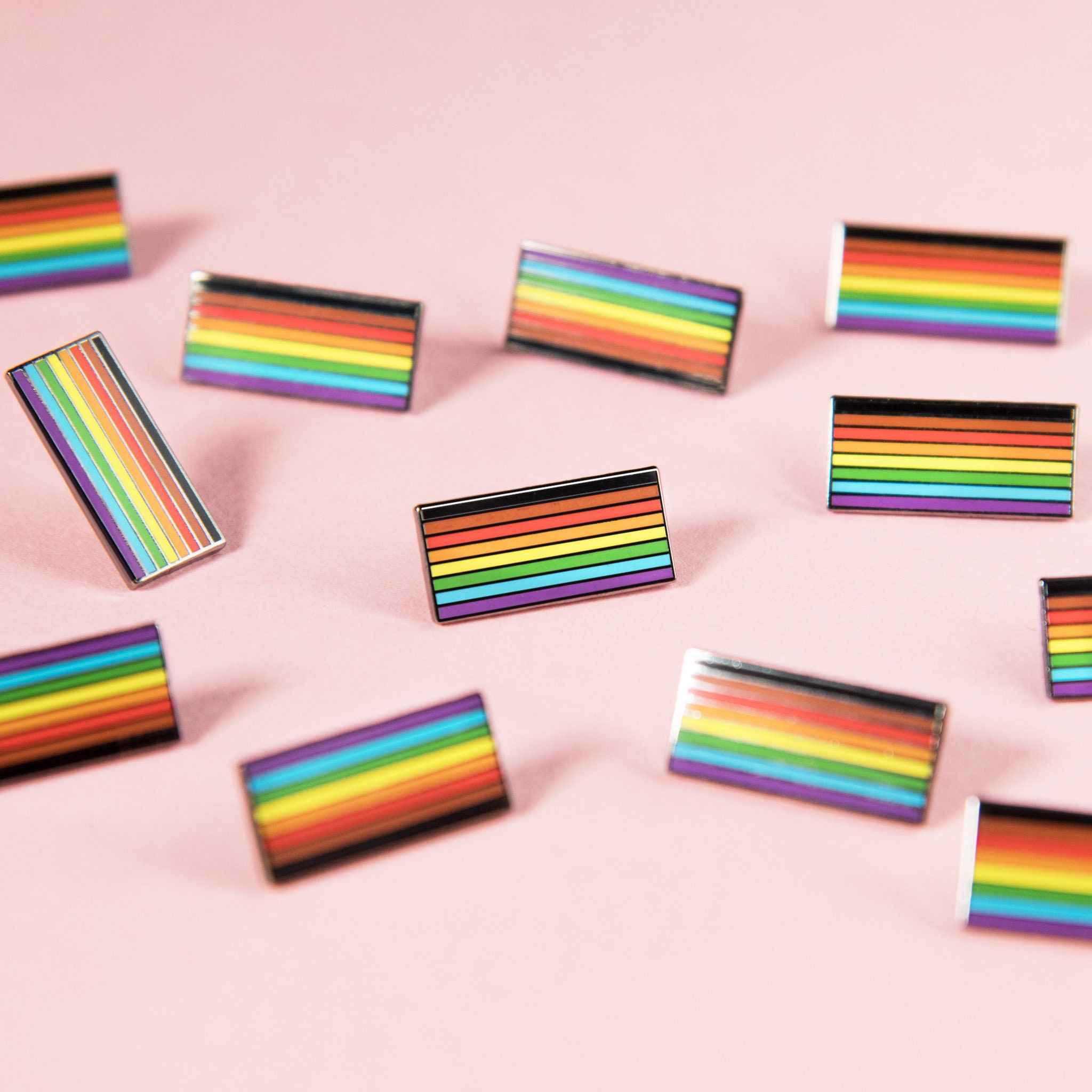 POC Inclusive LGBTQ Rainbow Pride Flag Heart-Shaped Snake Enamel Pin