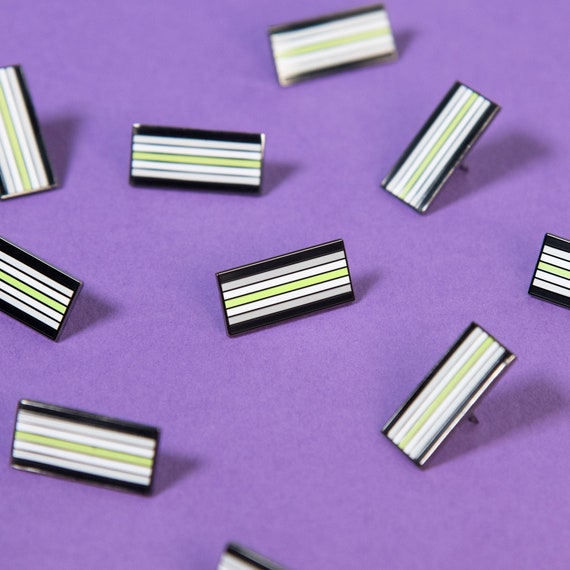 The Agender Flag Enamel Pin