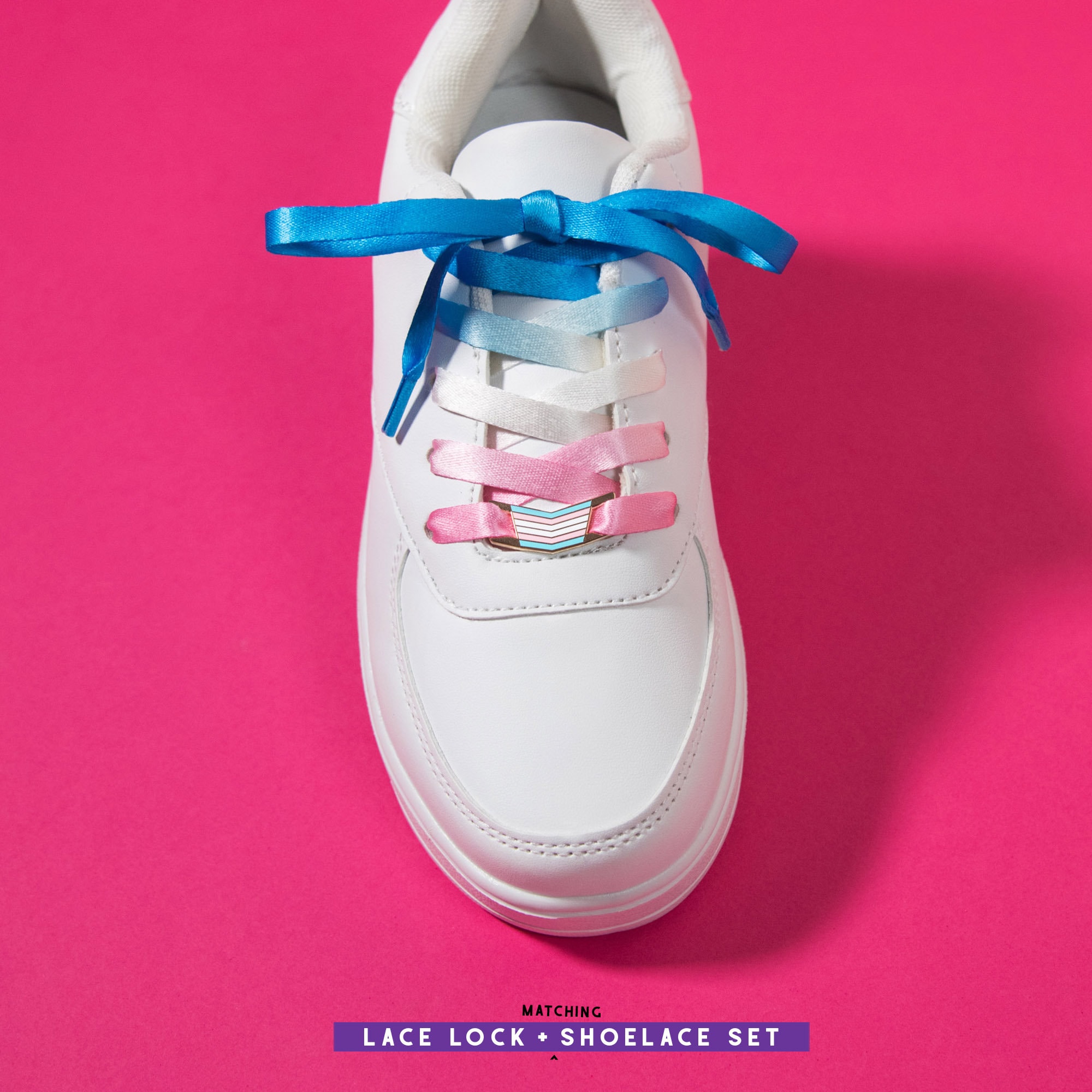 trans pride shoelaces