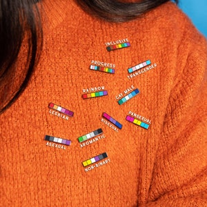 Aspec Pin Asexual Baton Pin — Minimalist Pride Flag Accessory Queer Aspec Ace ...
