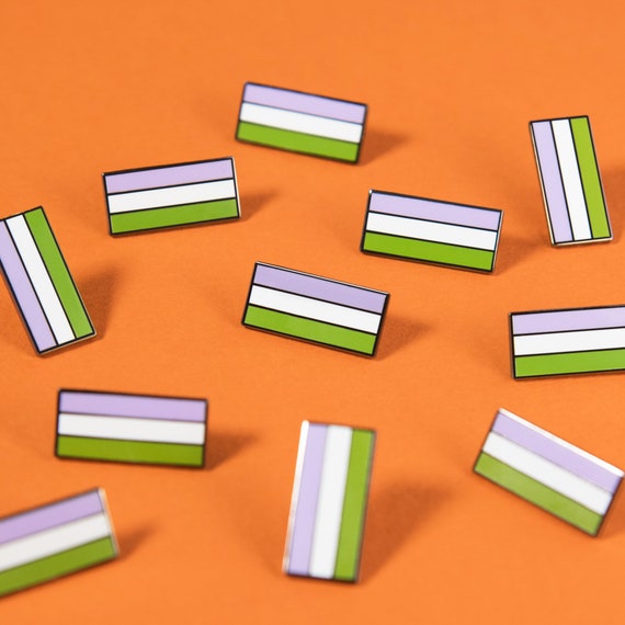 The Genderqueer Flag Enamel Pin