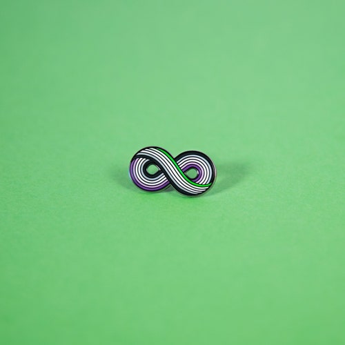 Infinitely Aroace Pin — Subtle Asexual Aromantic Pride Accessory Aceflux Aroflux Graysexual Reciprosexual Demisexual Demiromantic Akiosexual