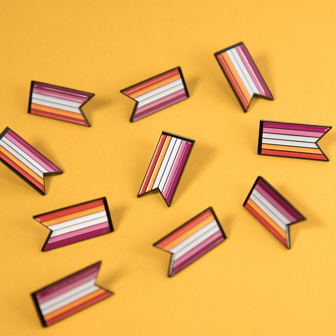 Community Lesbian Ribbon Pin — Subtle Pride Flag Enamel Badge LGBT ...