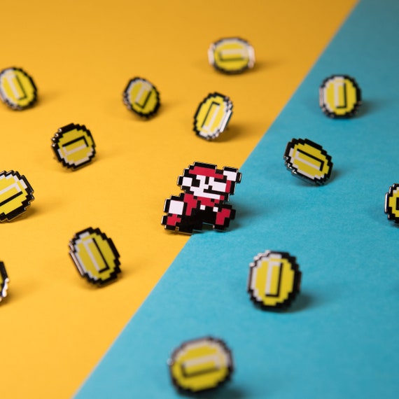 The Pixel Mario Enamel Pin