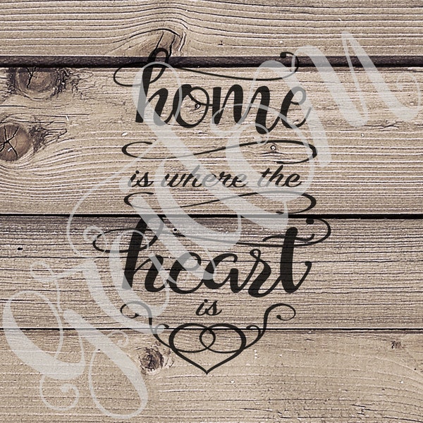 Home is where the heart is svg, png, pdf, jpg, digital file only, cricut cut file, silhouette svg, home cut file, printable, diy home decor