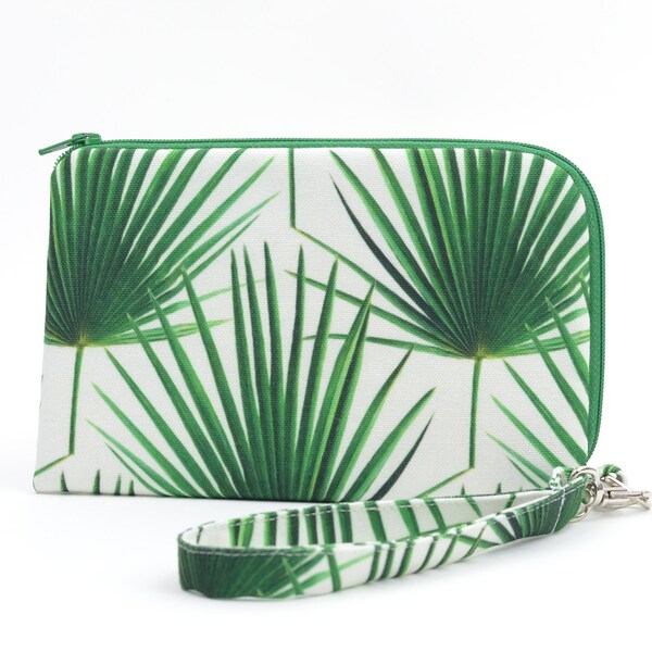Jeanie Palm Leaf Wristlet Wallet // Phone Wallet, Travel Wallet