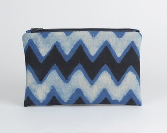 Mini Vik Zig Zag Flat Pouch // Makeup Bag, Pencil Case