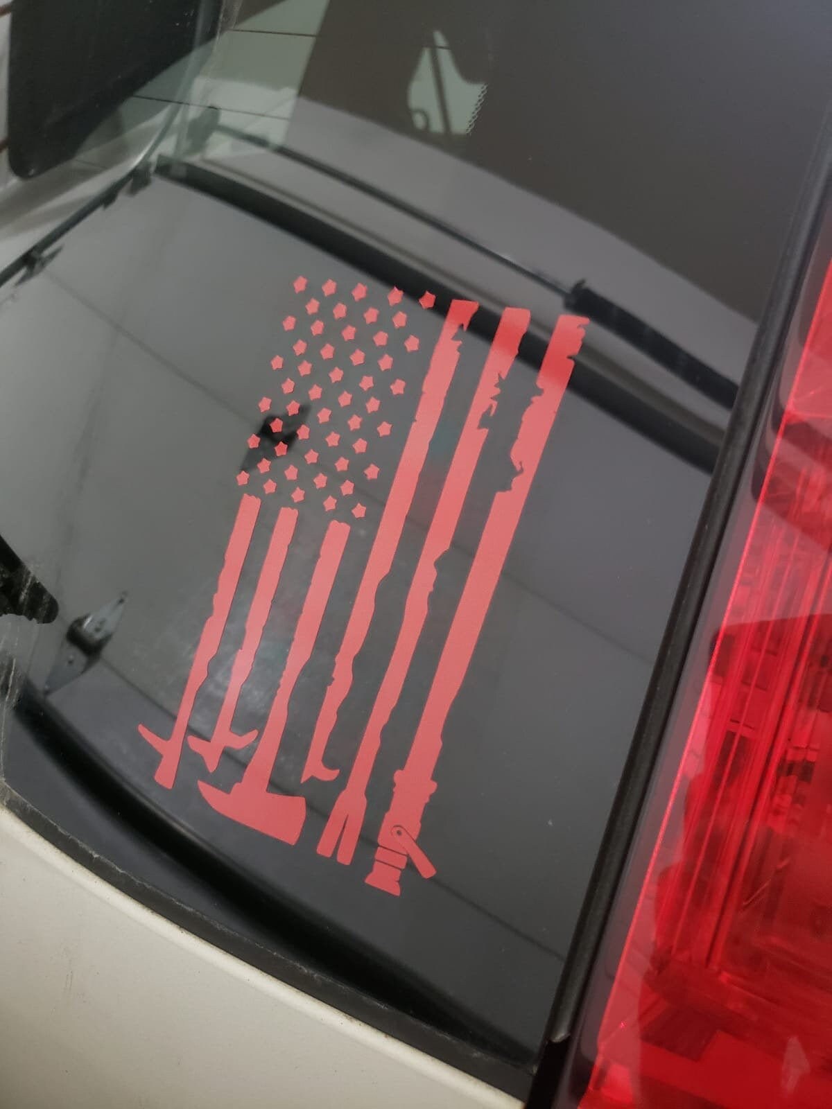 Firefighter Flag Decal-fire Tool Flag-thin Red Line-fire - Etsy