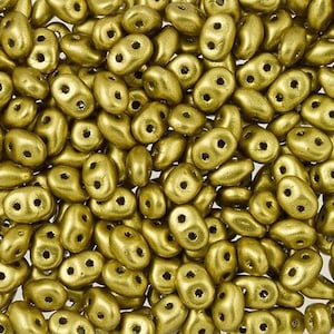 10 gr Superduo matte metallic aztec gold  5*2.5 mm, Czech glass beads, two-hole beads CHOOSE QUANTITY for discount