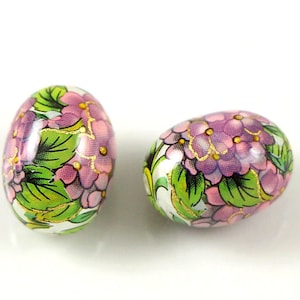 Tensha oval beads 16*12 mm, lily of the valley on pearl, handmade Japanese beads tensha, oval beads, focal beads, 2/5/10 pcs