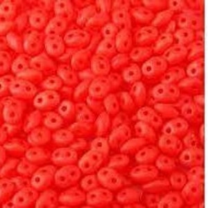 10 gr Superduo opal orange beads 5*2.5 mm, Czech glass beads, two-hole beads CHOOSE QUANTITY for discount