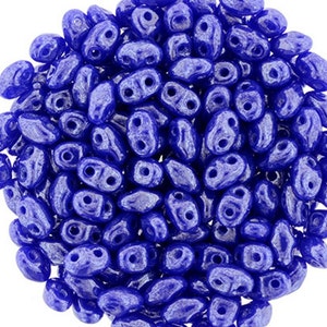 10 gr Superduo Luster opaque blue beads 5*2.5 mm, Czech glass beads, two-hole beads CHOOSE QUANTITY for discount