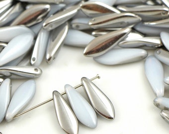 150pcs Dagger Beads 5x16mm - Aztec Pale Gold Bohemian Crystal Glass Beads For Jewelry Making - View #4