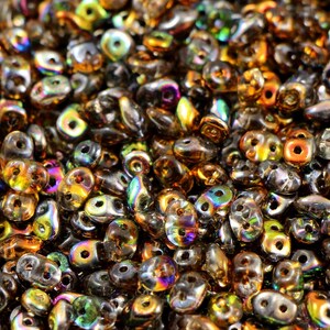 10 gr Superduo Magic Orange/Grey 5*2.5 mm, Czech glass beads, two-hole beads CHOOSE QUANTITY for discount