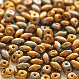 10 gr Superduo olive bronze vega beads 5*2.5 mm, Czech glass beads, two-hole beads CHOOSE QUANTITY for discount