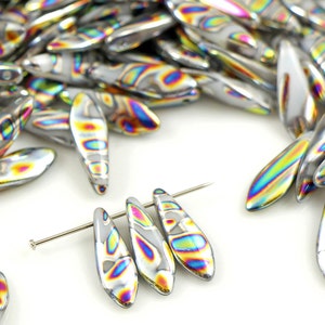 Daggers Czech beads 1-hole 5*16 mm glass beads, petal beads, leaf beads, peacock beads (25 pcs) or CHOOSE QUANTITY for discount