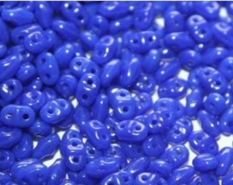 10 gr Superduo cuentas azules opacas 5*2,5 mm, cuentas de vidrio checo, cuentas de dos agujeros ELIGE LA CANTIDAD para obtener descuento
