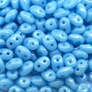 10 gr Superduo blue turquoise beads 5*2.5 mm, Czech glass beads, two-hole beads CHOOSE QUANTITY for discount