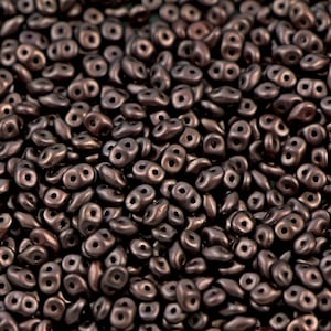 10 gr Superduo pearl coat bistre beads 5*2.5 mm, Czech glass beads, two-hole beads CHOOSE QUANTITY for discount