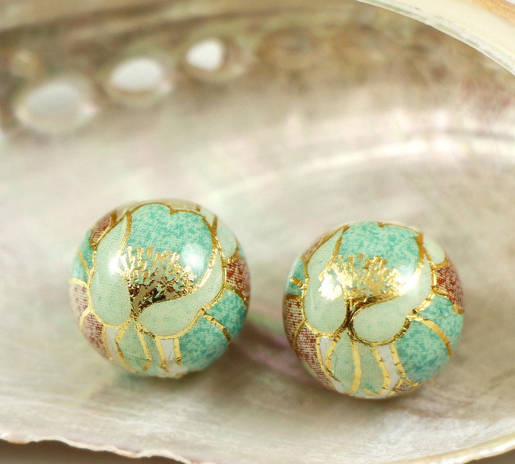 Tensha beads 12 mm flowers on pearl handmade Japanese beads Etsy