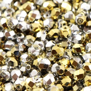 50 pcs 6 mm Fire-Polished Czech glass beads, faceted beads, faceted round beads California Silver CHOOSE QUANTITY for discount