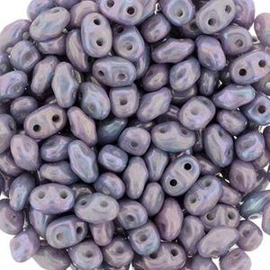 10 gr Superduo Nebula Opaque purple 5*2.5 mm, Czech glass beads, two-hole beads CHOOSE QUANTITY for discount