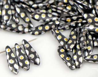 LAST 21 Daggers Czech beads 1-hole 5*16 mm glass beads, petal beads, leaf beads, peacock beads (25 pcs) or CHOOSE QUANTITY for discount