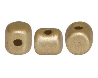 5 gr Minos® Perles par Puca®-kralen, Tsjechische kralen 2,5*3 mm, Tsjechische kralen lichtgoud mat KIES HOEVEELHEID voor korting
