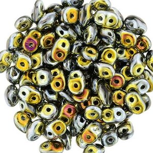 10 gr Superduo Full Jet Marea 5*2.5 mm, Czech glass beads, two-hole beads CHOOSE QUANTITY for discount