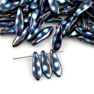Daggers Czech beads 1-hole 5*16 mm glass beads, petal beads, leaf beads, peacock beads (25 pcs) or CHOOSE QUANTITY for discount