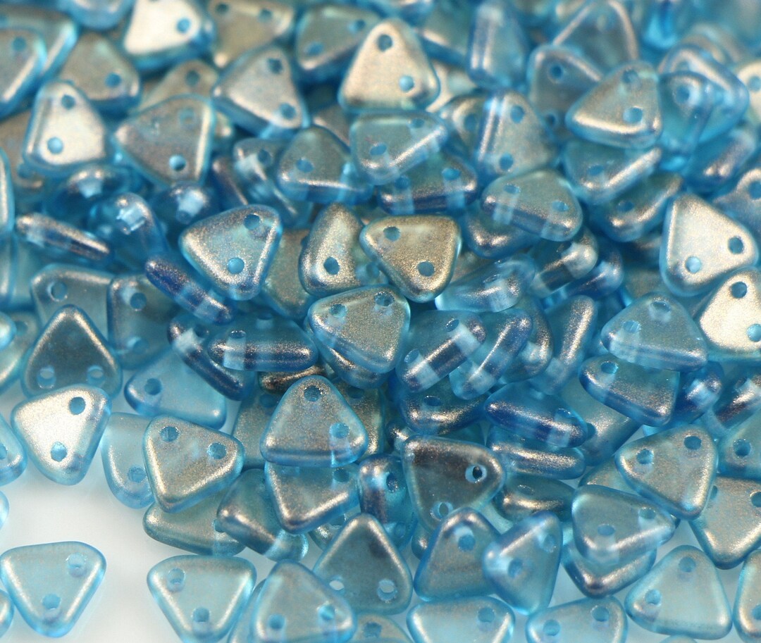 Triangular Bead LAST 9.50 Gr Czechmates™ Triangle Beads, Two-hole 6 Mm Beads, Halo ...