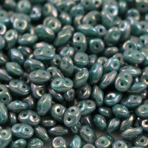 10 gr Superduo Nebula Opaque turquoise 5*2.5 mm, Czech glass beads, two-hole beads CHOOSE QUANTITY for discount
