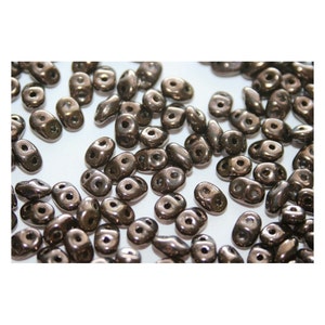 10 gr Superduo Chocolate Bronze beads 5*2.5 mm, Czech glass beads, two-hole beads CHOOSE QUANTITY for discount