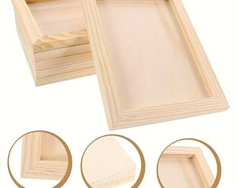 Marcos de fotos de madera para arte y manualidades: vitrinas rectangulares