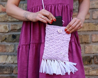 Lavender Crochet Raffia Small Crossbody Bag Eco-friendly Straw Shoulder Bag Hands Free Boho Raffia Bag Small Walking Raffia Purse Gift Bag