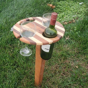 Mesa de vino / Mesa de picnic portátil / Regalo para ella / Muebles de exterior