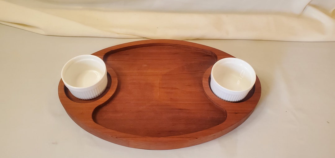 Wooden Chip and Dip Tray W/.ramekins Etsy