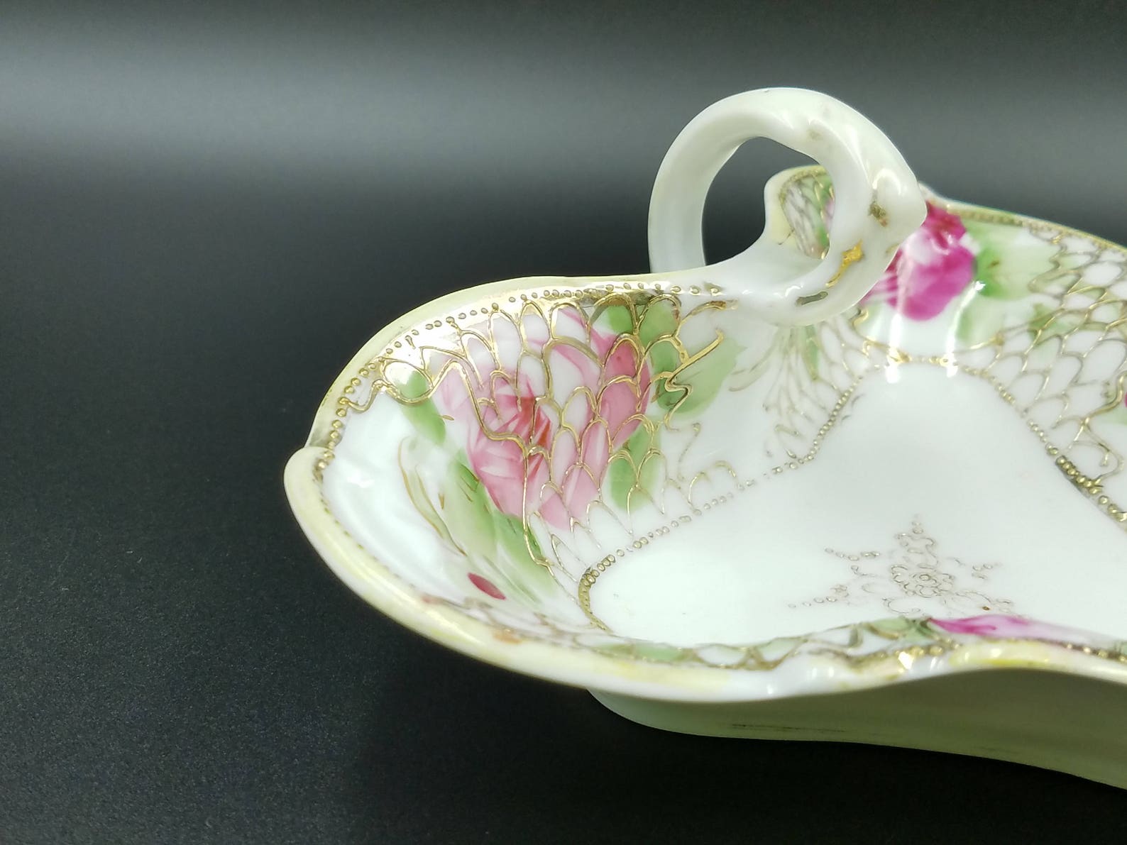 NAPPY DISH hand Painted Nippon Noritake Nappy Dish Pink Etsy