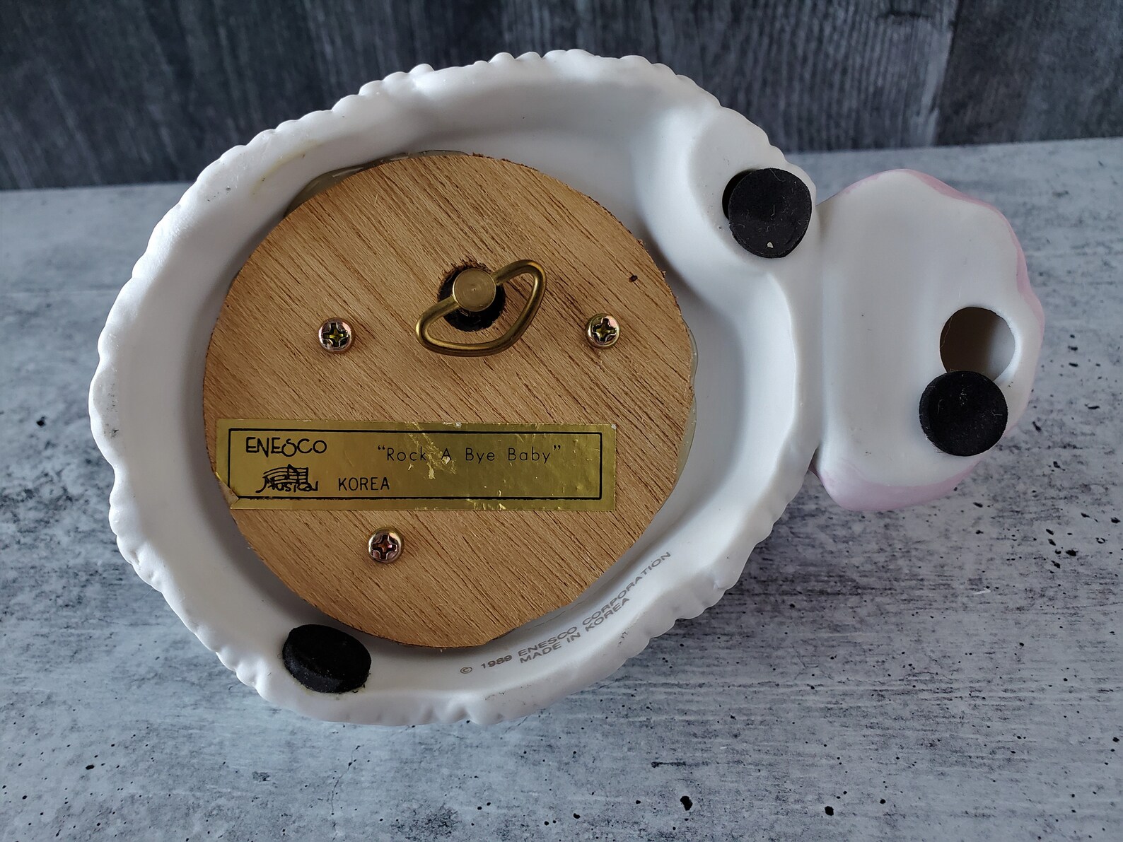 MUSIC BOX Enesco Music Box Rock a Bye Baby Baby Boy Bear Etsy España