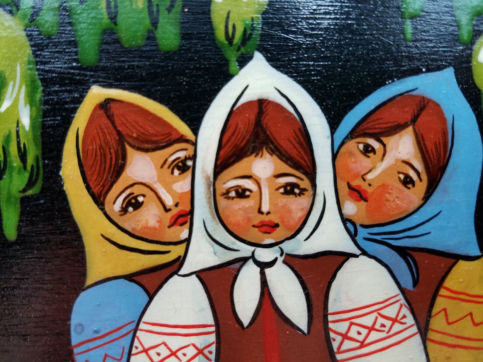 RUSSIAN FOLK ART Handpainted Russian Folk Art Plaque Etsy