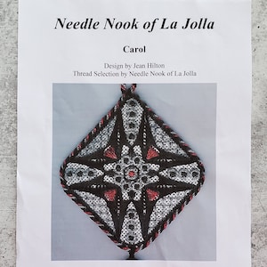 CHRISTMAS ORNAMENT ~ Carol ~ Needlepoint Ornament ~ Designer Jean Hilton ~ Needle Nook of La Jolla ~ Needlepoint Kit ~ Christmas Needlepoint