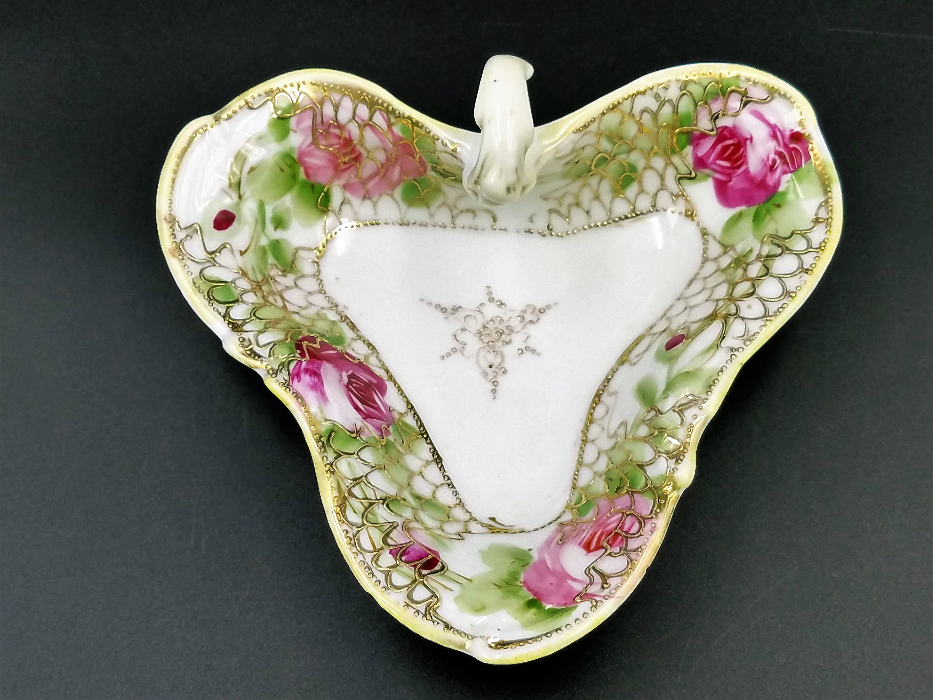 NAPPY DISH Hand Painted Nippon Noritake Nappy Dish Pink Etsy