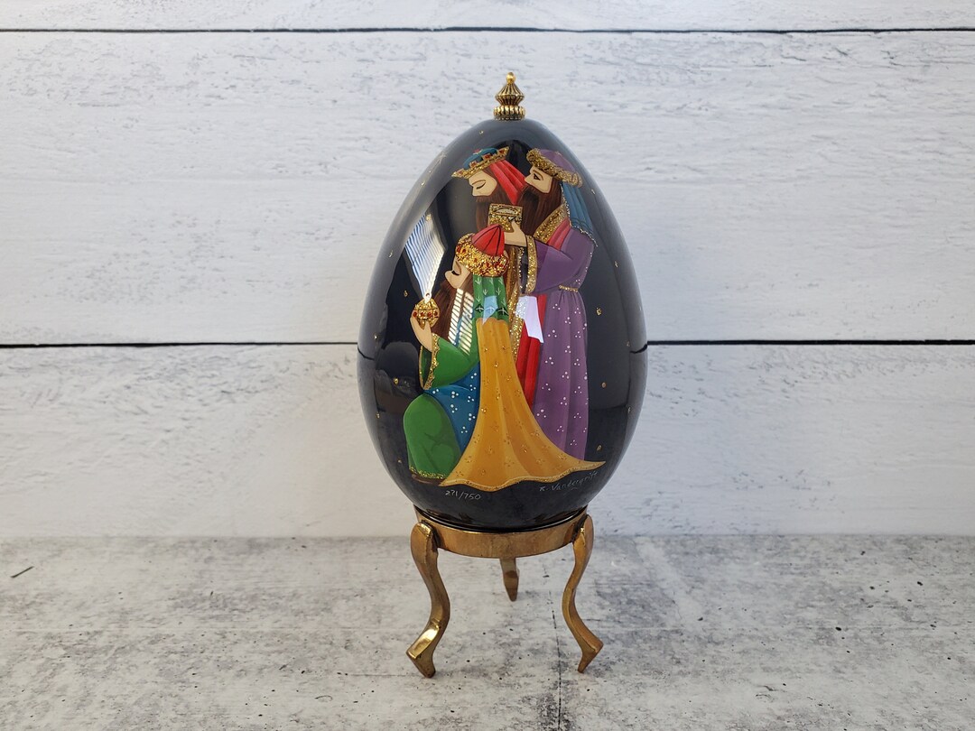 VANDERGRIFT CHRISTMAS EGG the Three Wise Men Handpainted Richard