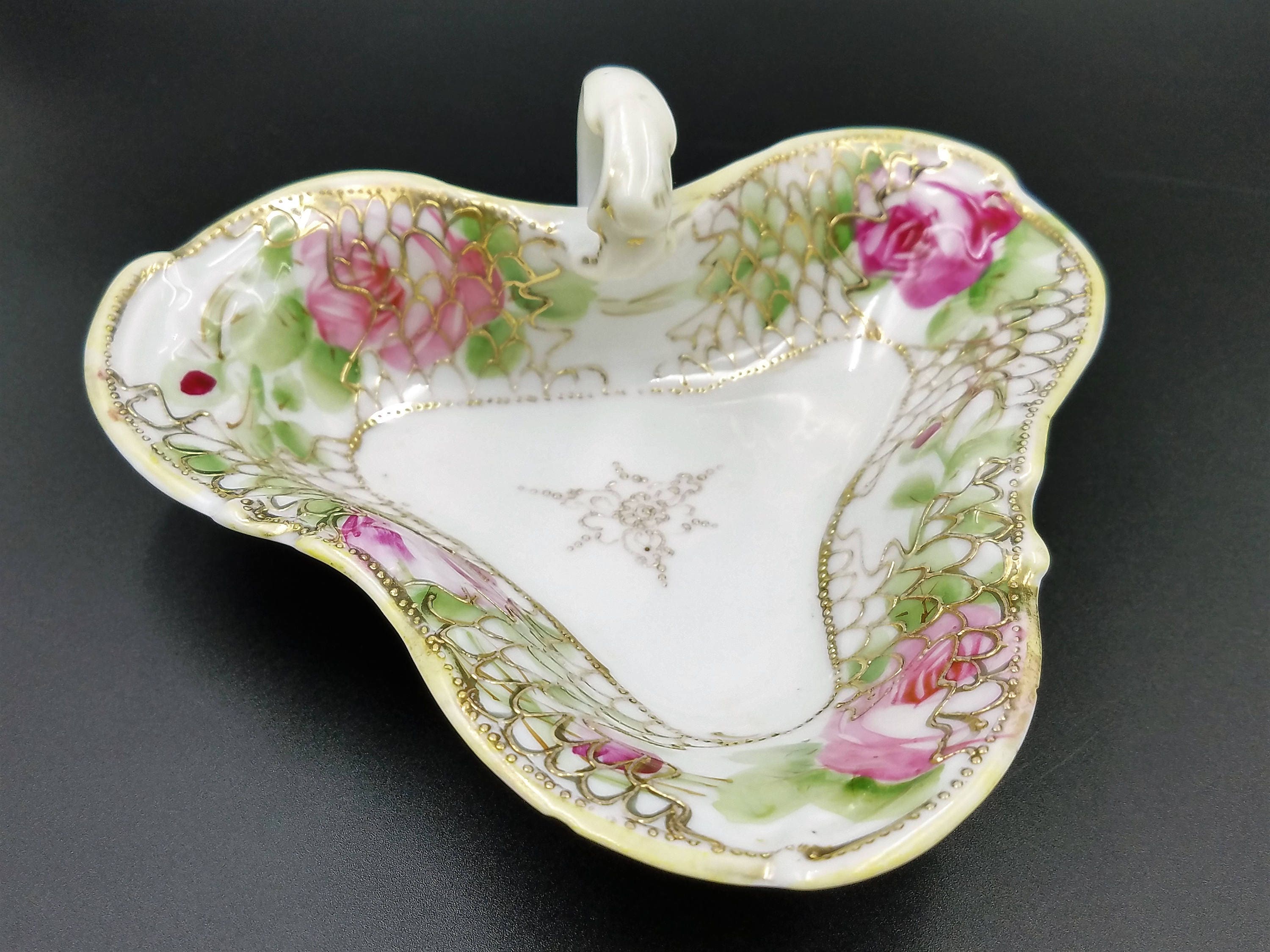 NAPPY DISH hand Painted Nippon Noritake Nappy Dish Pink Etsy