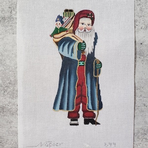 SANTA NEEDLEPOINT ~ Napier ~ Old World Santa ~ Vintage Christmas Needlepoint ~ Vintage Santa Canvas ~ Hand Painted ~ Christmas Canvas