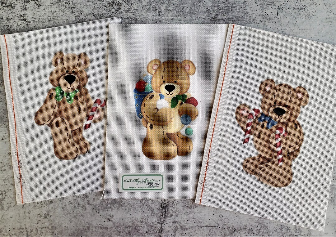 STRICTLY CHRISTMAS Holiday Bear Needlepoint Canvases Christmas Bears