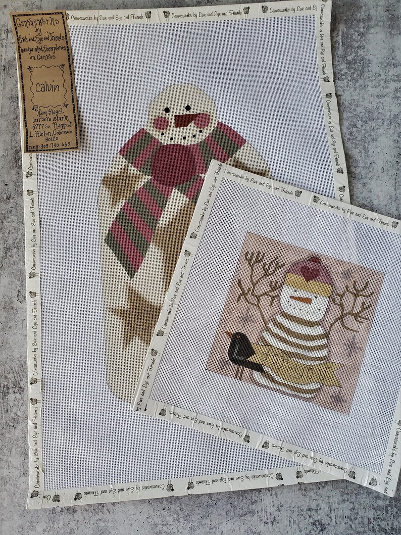 EWE AND EYE and Friends Set of 2 Needlepoint Canvases Hand - Etsy